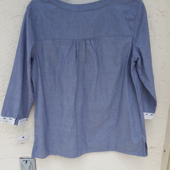 Croft & Barrow 100% Cotton Embroidered Blouse - Picture 3 of 15